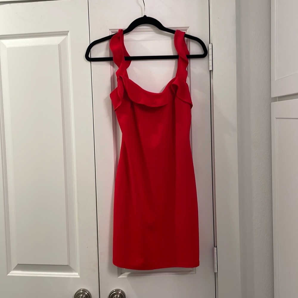 Red mini dress